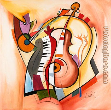 Music is my life painting - Alfred Gockel Music is my life art painting